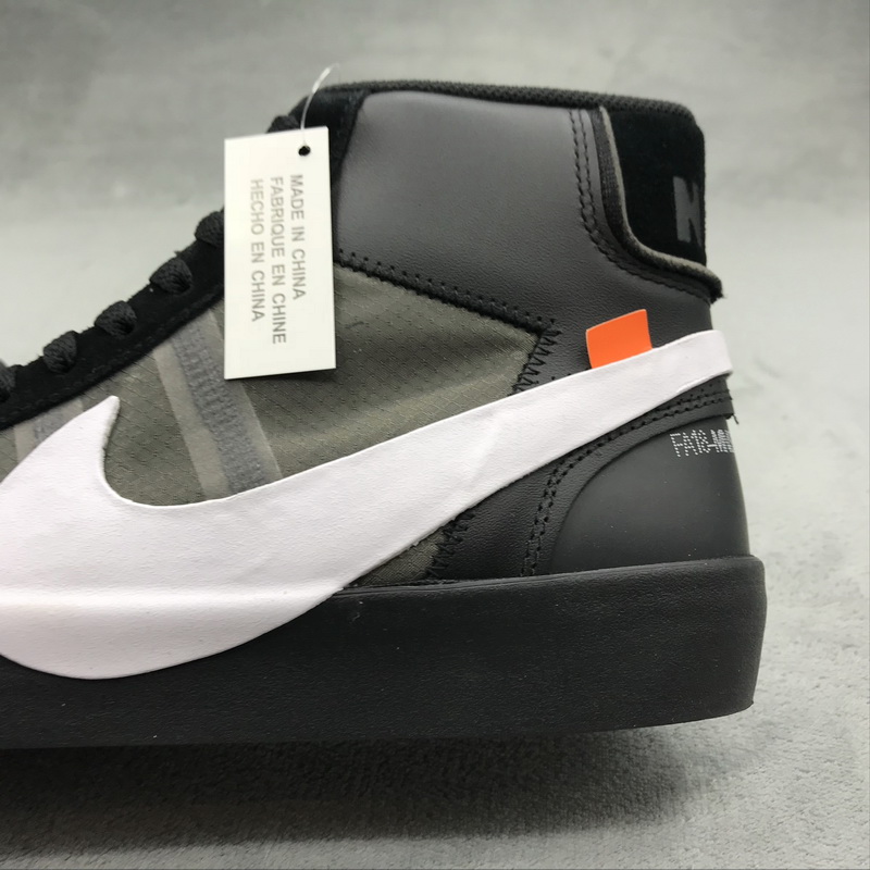 Authentic OFF-WHITE x Nike Blazer Mid Black GS